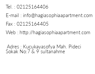 Hagia Sophia Apartment iletiim bilgileri